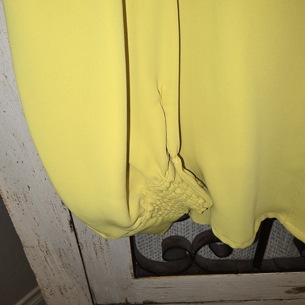Chico's Women's Yellow Button-Up Blouse - Picture 6 of 8